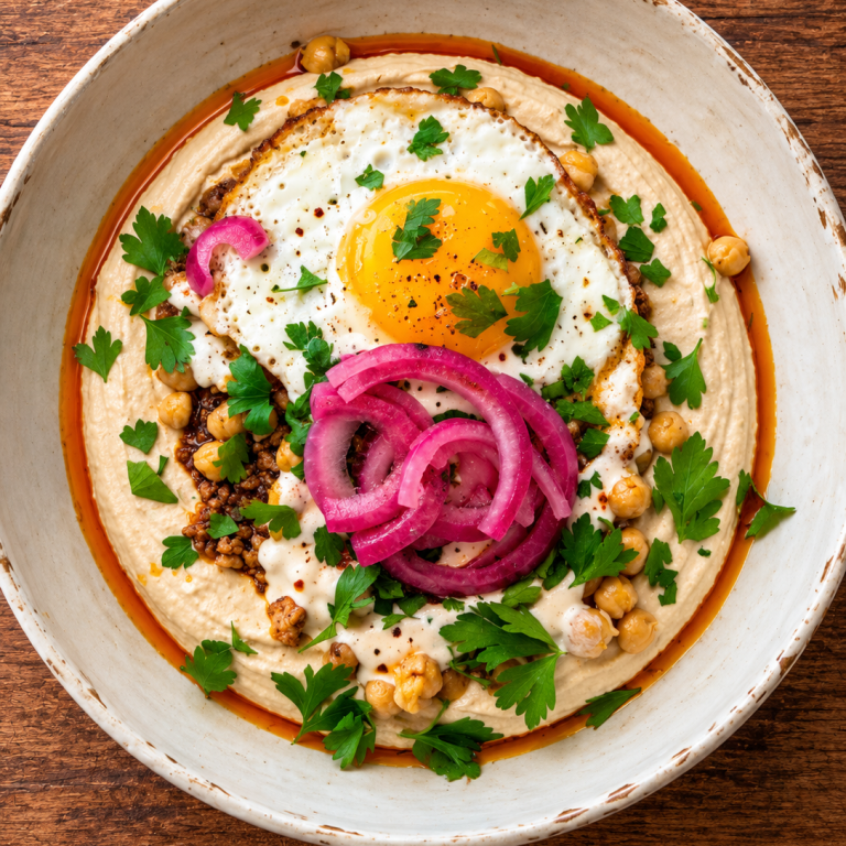 Vegane und vegetarische Optionen Hummus Egg