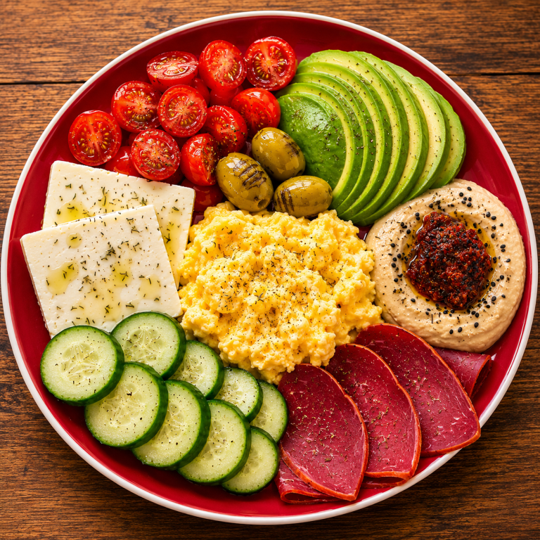 mit Frischem Gemüse und Hummus